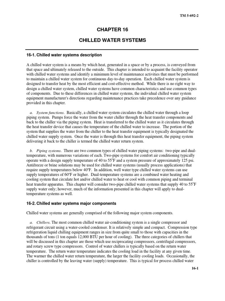 Chilled Water Systems | PDF | Valve | Pump
