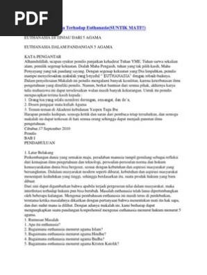 Pandangan 5 Agama Terhadap Euthanasia | PDF
