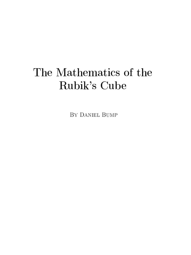 Mathematics Of Rubik's Cube PDF | PDF | Latin Alphabet | Western ...