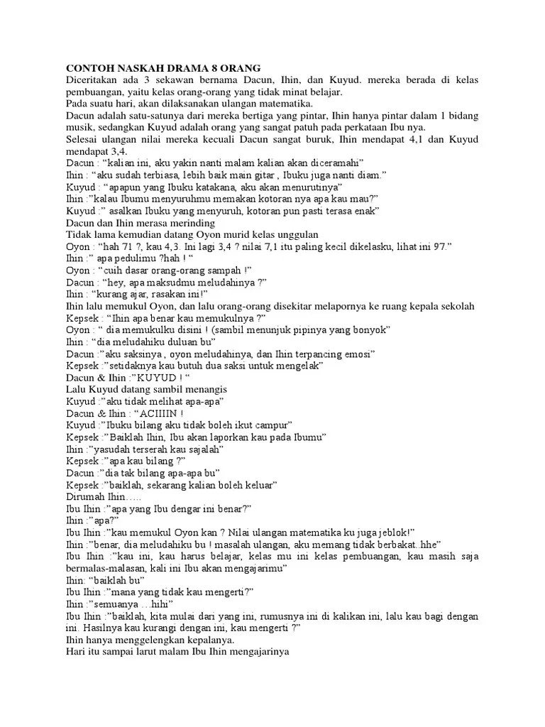 Contoh Naskah Drama 8 Orang | PDF | Hematologi | Spesialisasi Medis