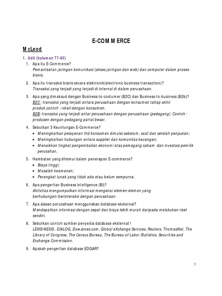 Pertayaan Tentang Proses Bisnis Dan Sistem Informasi