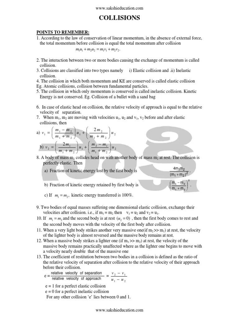Collisions: Mu Mu MV MV | PDF | Collision | Momentum