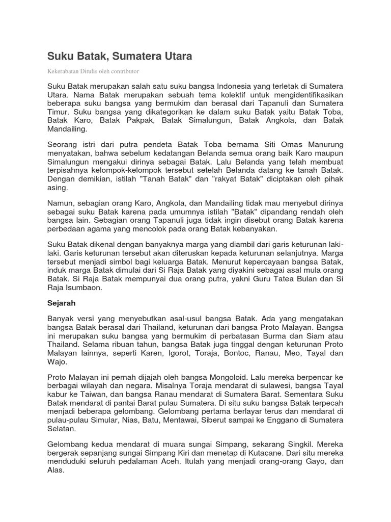 Kesenian Summatra Utara | PDF