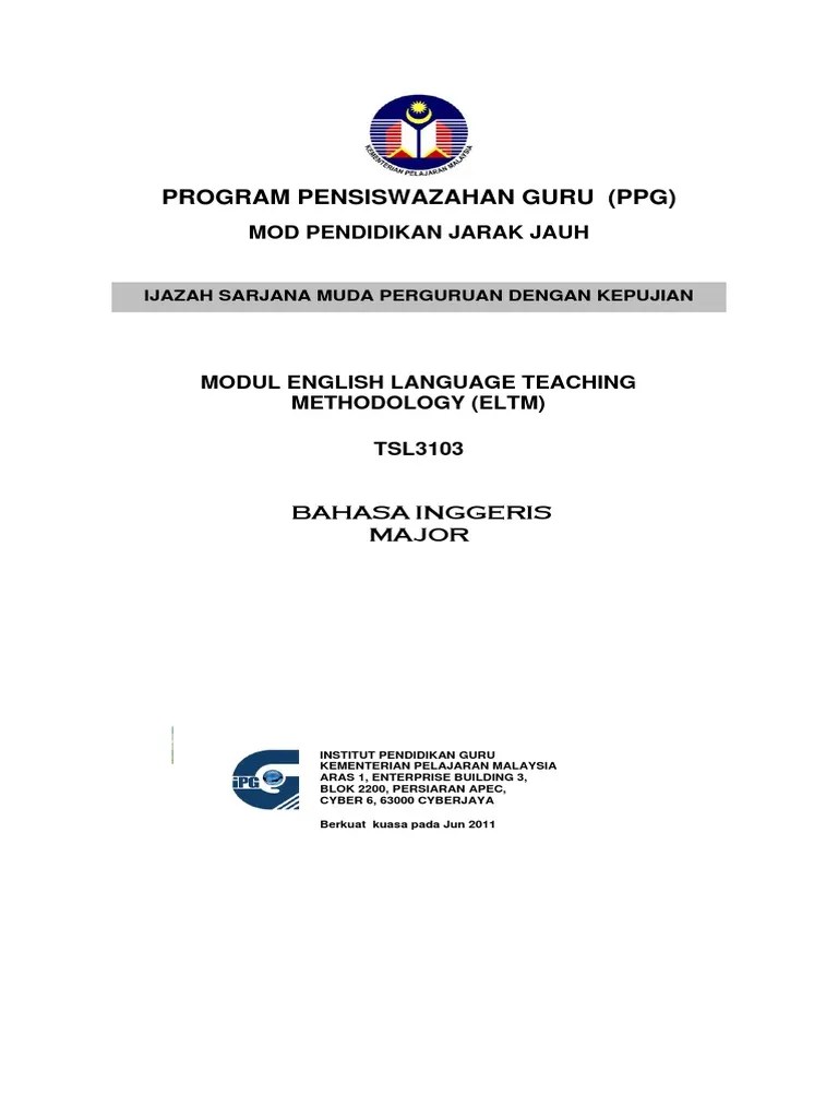 TSL3103 English Language Teaching Methodology PDF | PDF