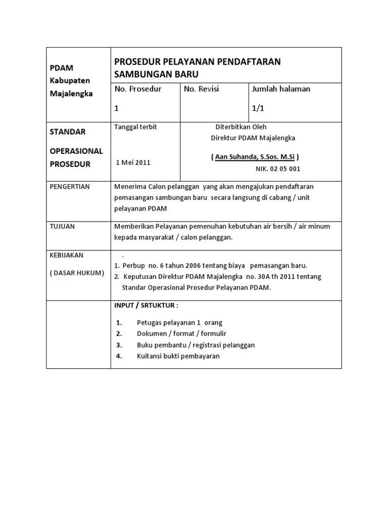 Standar operasional prosedur (sop) pelayanan informasi publik ini sebagai. Contoh Sop Pdf