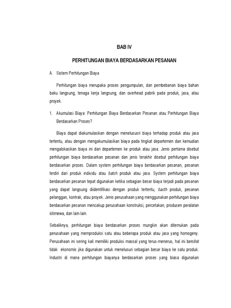 Bab 6 sistem perhitungan biaya berdasarkan proses (process costing) a. Bab Iii Docx Manajemen Biaya Pdf
