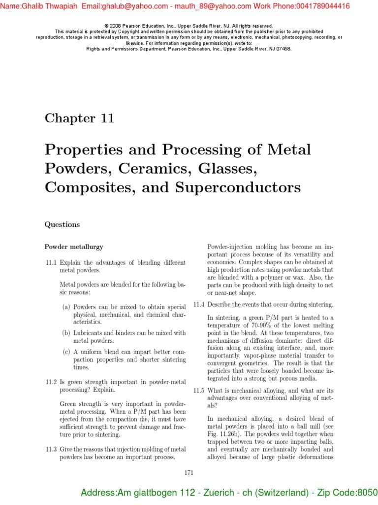 Manufacturing Processes For Engineering Materials | PDF | Ceramics | Sintering