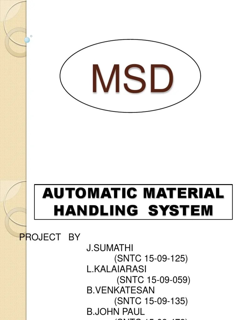 MSD Automatic Material Handling System Project | PDF | Programmable ...