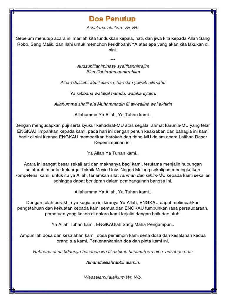 Kumpulan Contoh Doa Penutup Acara Arisan - Kumpulan Contoh Teks MC