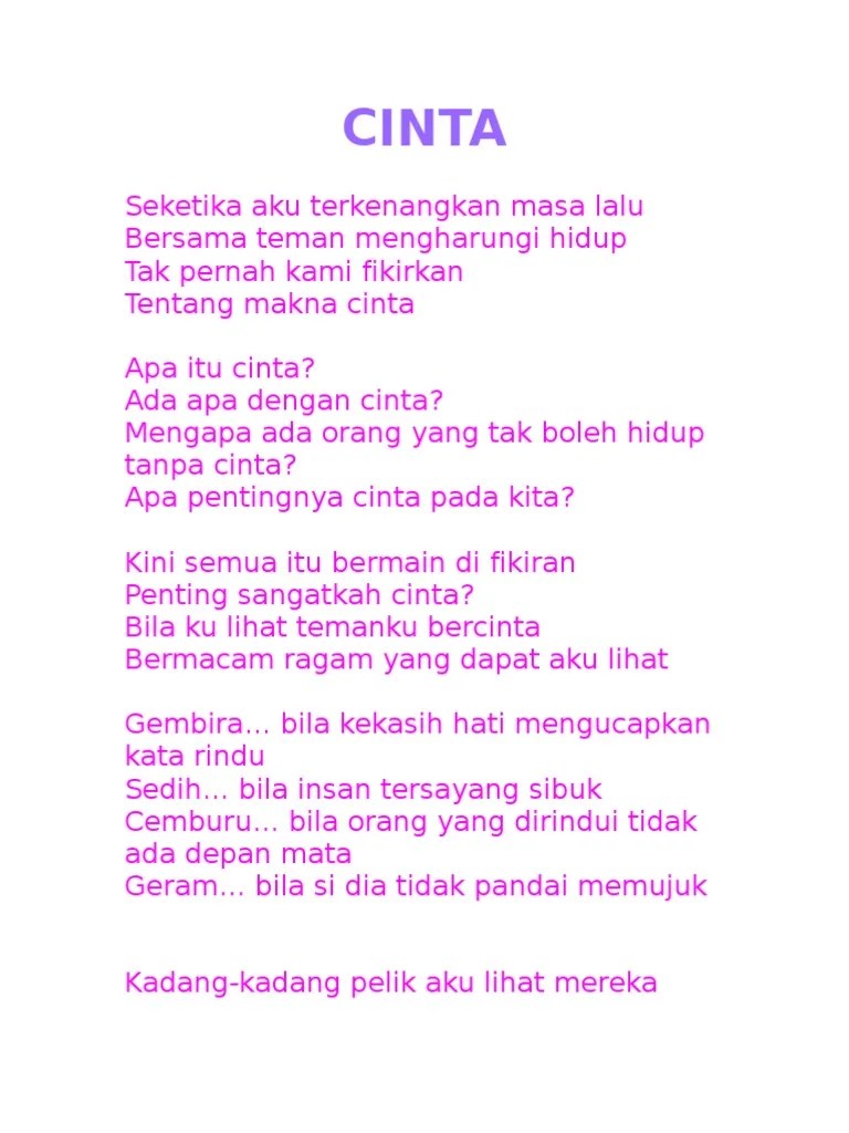 Dengan lima huruf, percaya atau tidak, perkataan inilah yang dibicarakan oleh setiap manusia di seluruh dunia. Cinta