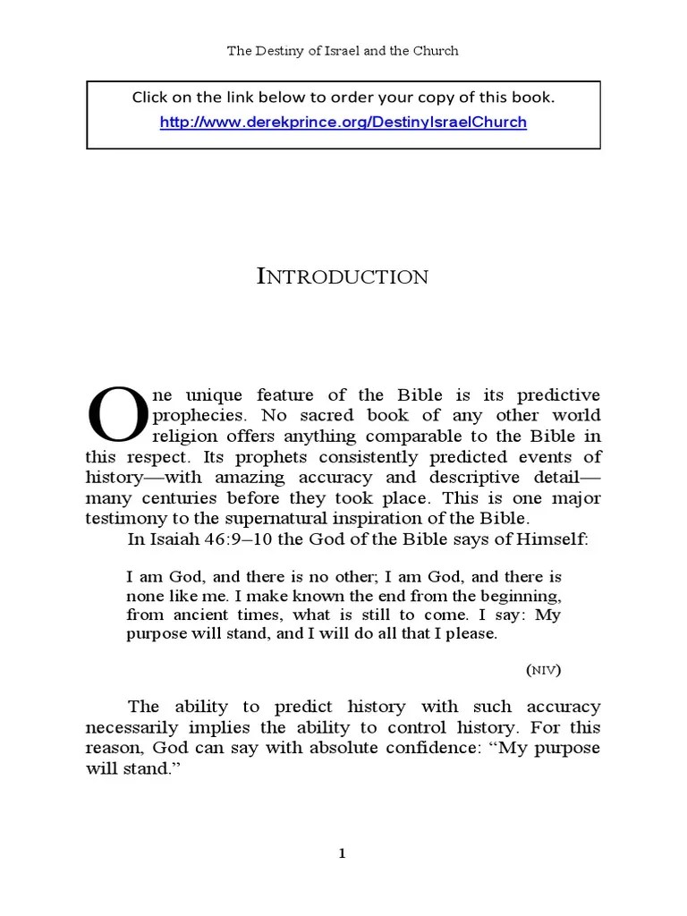 Understanding God's Purposes: An Examination Of The Destiny Of Israel And The Church Through ...