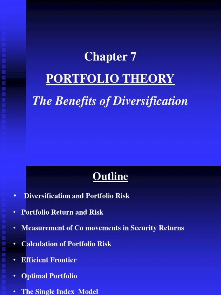 Chapter 7 Portfolio Theory | PDF | Modern Portfolio Theory | Financial ...