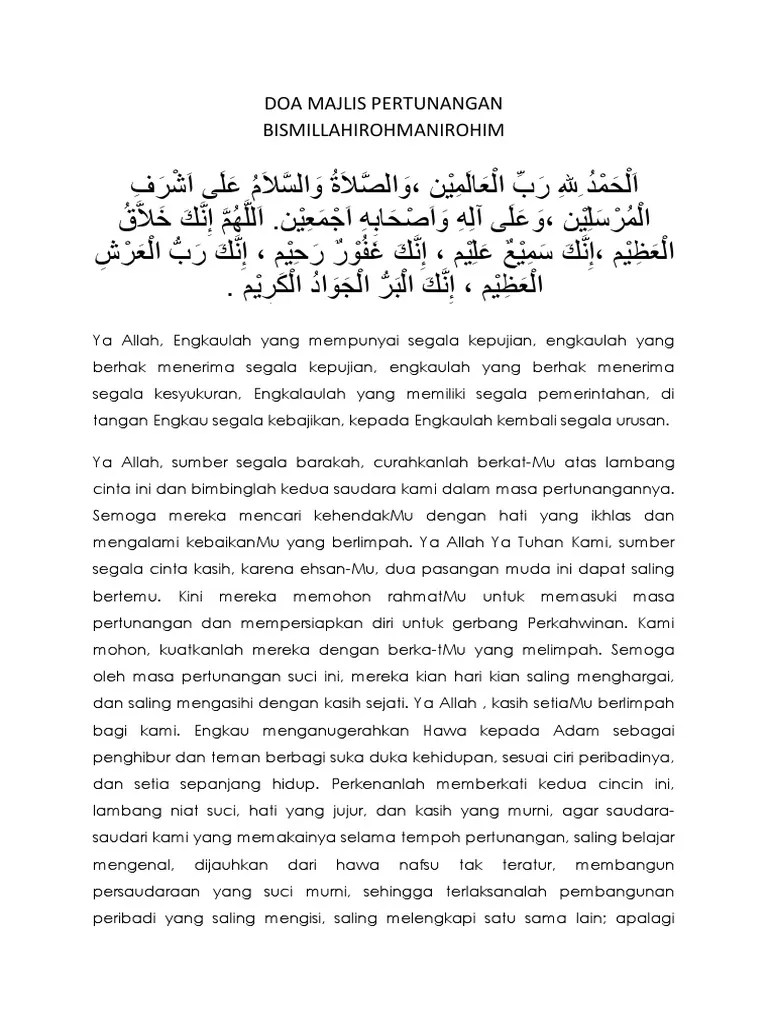 Diharapkan panduan ini membantu anda dimajlis perkahwinan yang bakal diadakan. Doa Majlis Pertunangan Pdf