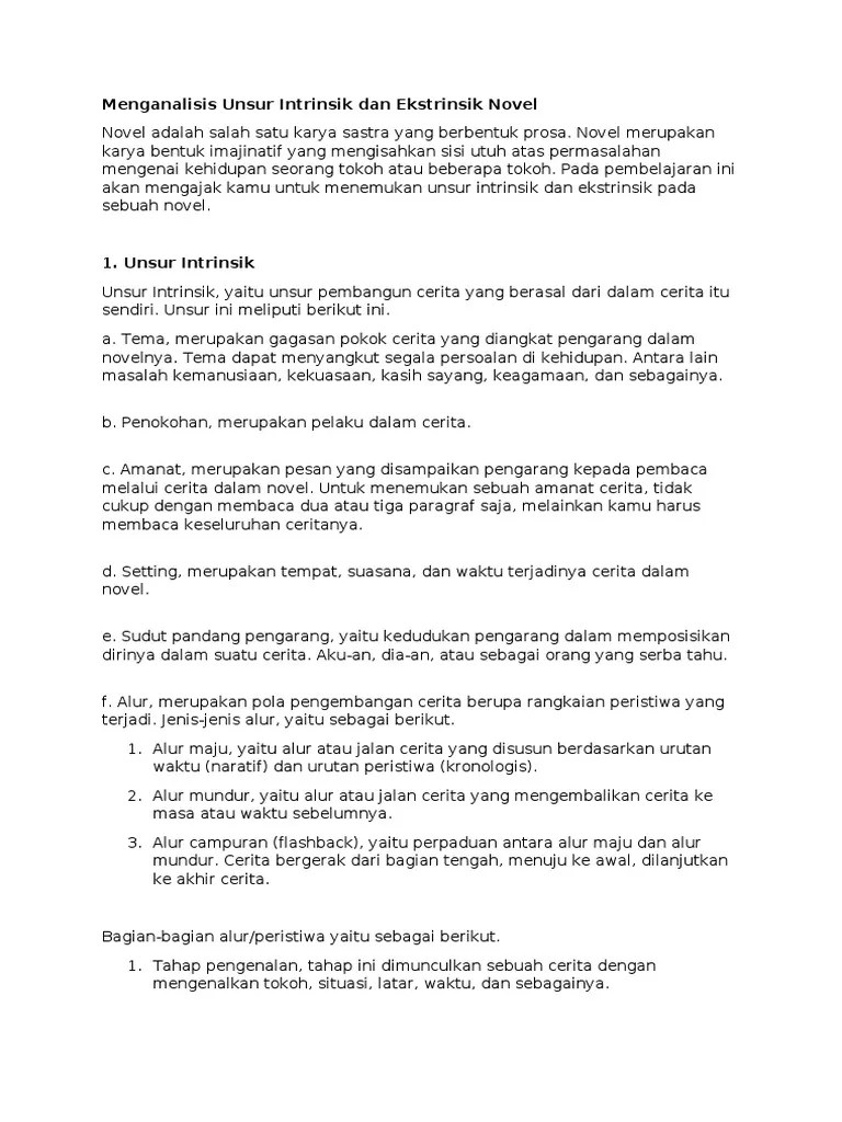 Menganalisis Unsur Intrinsik Dan Ekstrinsik Cerpen – Lakaran