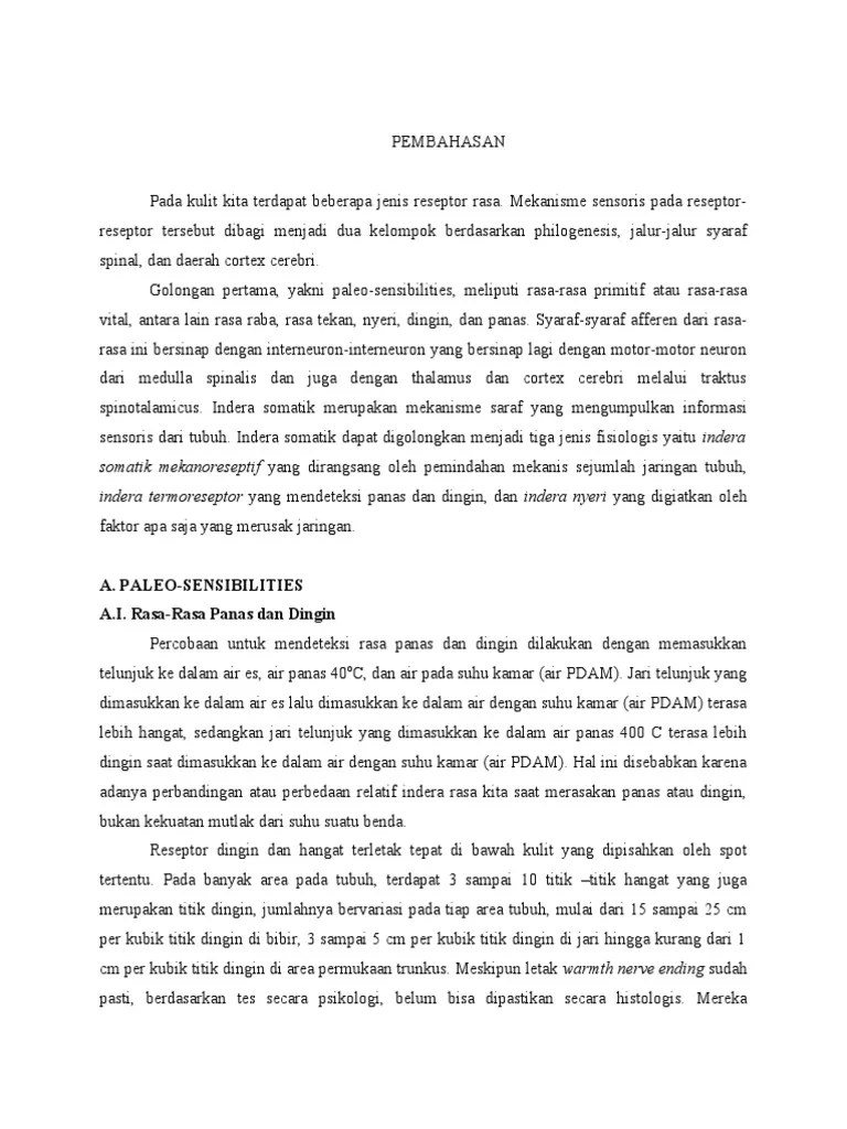 Pembahasan Indera Peraba | PDF