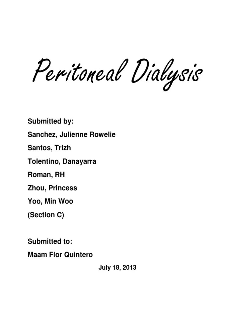 Peritoneal Dialysis | PDF | Dialysis | Hemodialysis