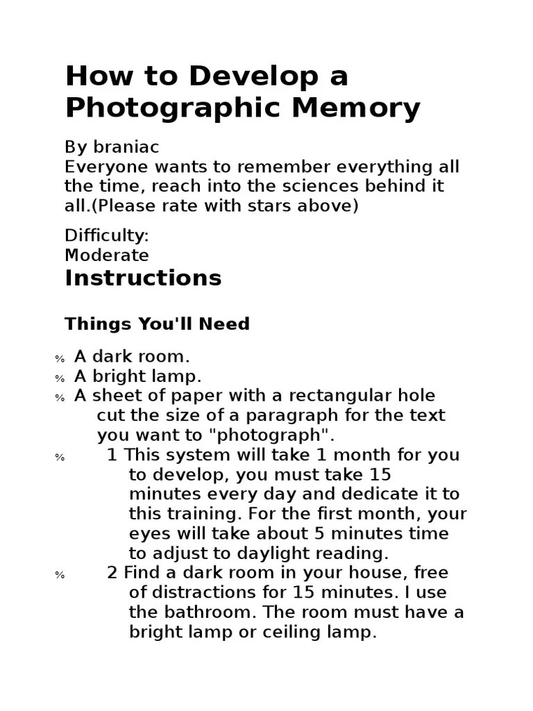 Photographic Memory | PDF