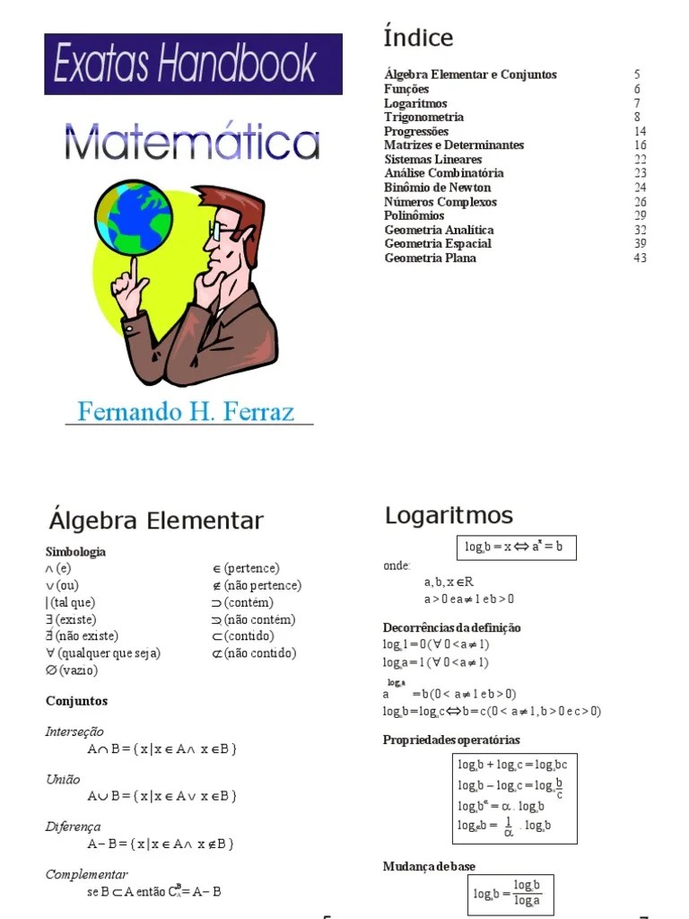 Manual De Formulas De Matematica | PDF