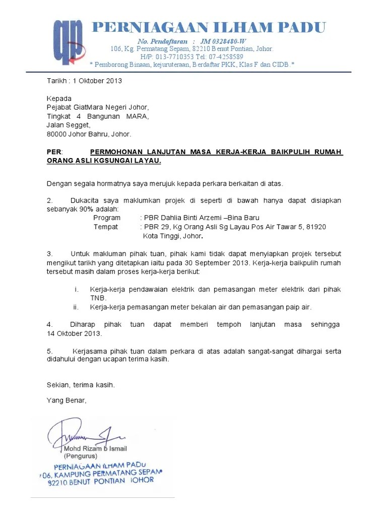 Contoh Surat Permohonan Pemasangan Meter Elektrik