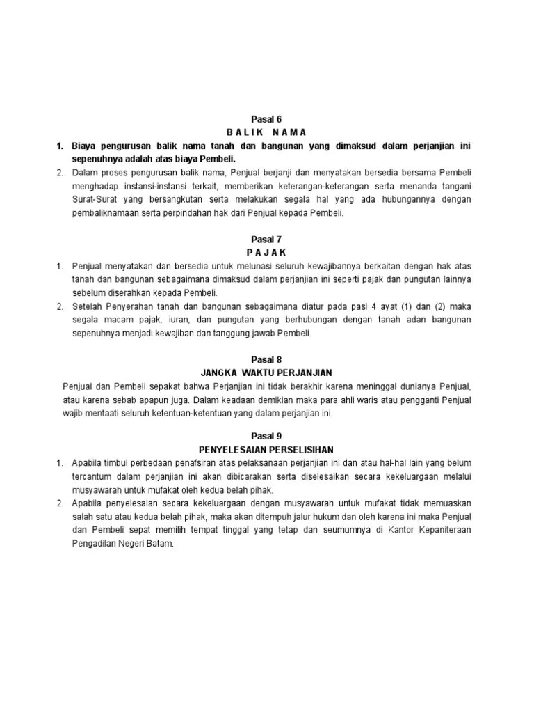 Sebenarnya membalik nama kendaraaan dengan pemilik yang sudah meninggal tidak jauh berbeda … Surat Perjanjian Jual Beli Rumah Harmanto Pdf