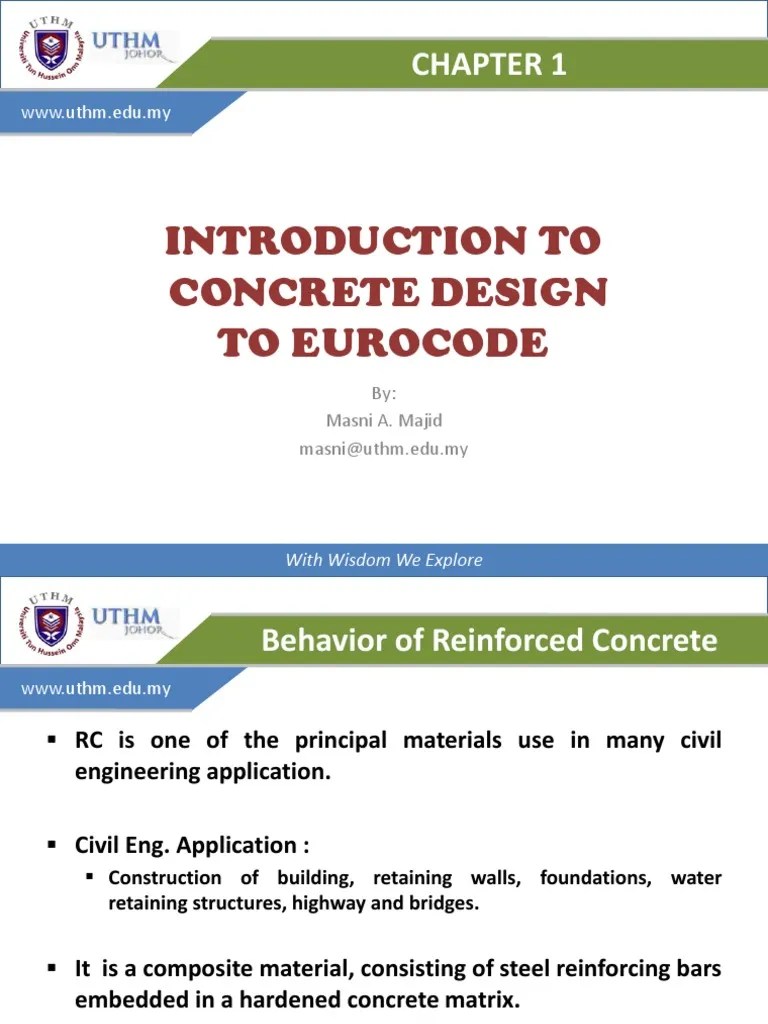 Chapter 1 - Introduction To RC | PDF | Reinforced Concrete | Strength Of Materials