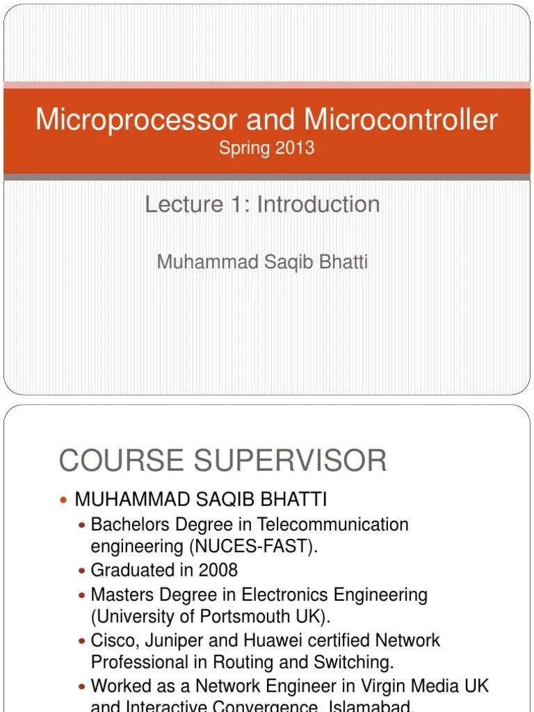 Lec 1 Microprocessor And Microcontroller | PDF | Microprocessor ...