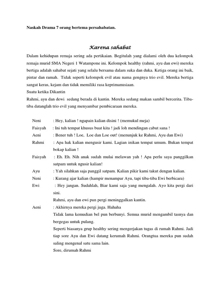 Naskah Drama 2 Orang Pdf Drama ini membutuhkan 5 orang tokoh yang berperan sebagai.