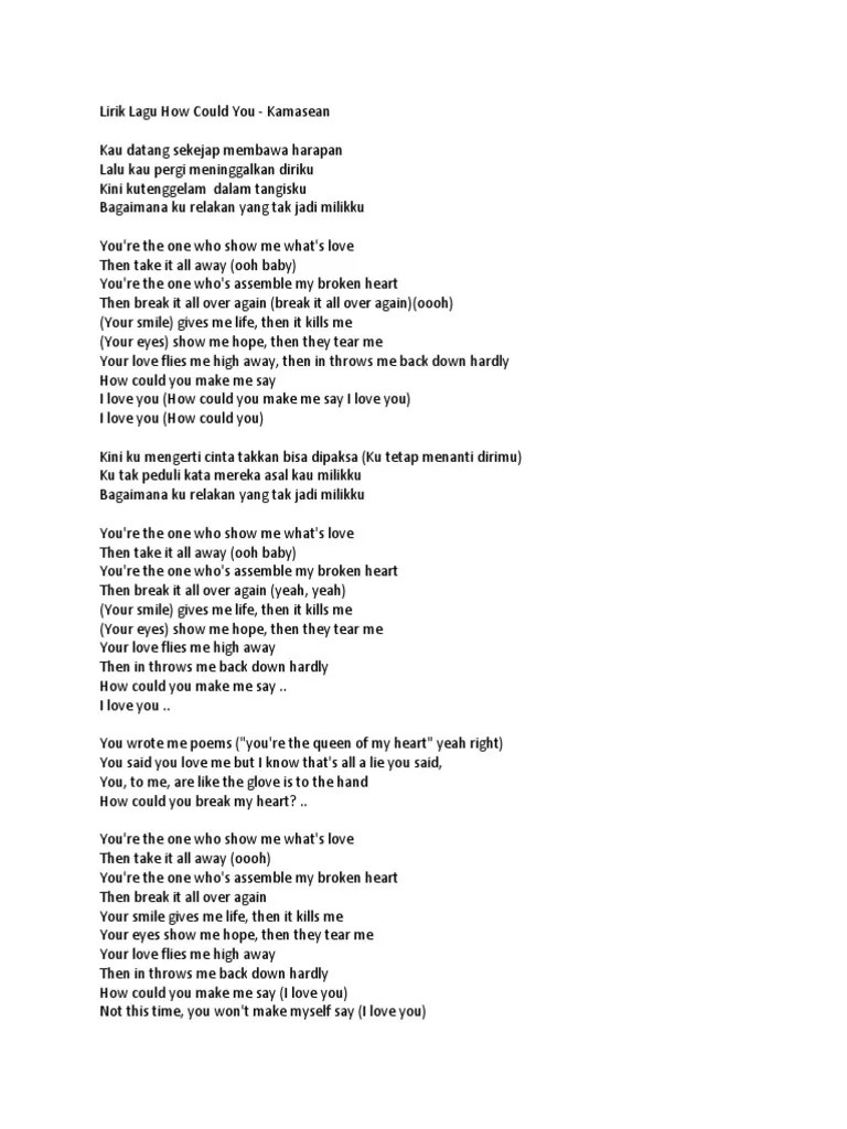 As long as you love me | justin bieber feat. Lirik Lagu How Could You Pdf