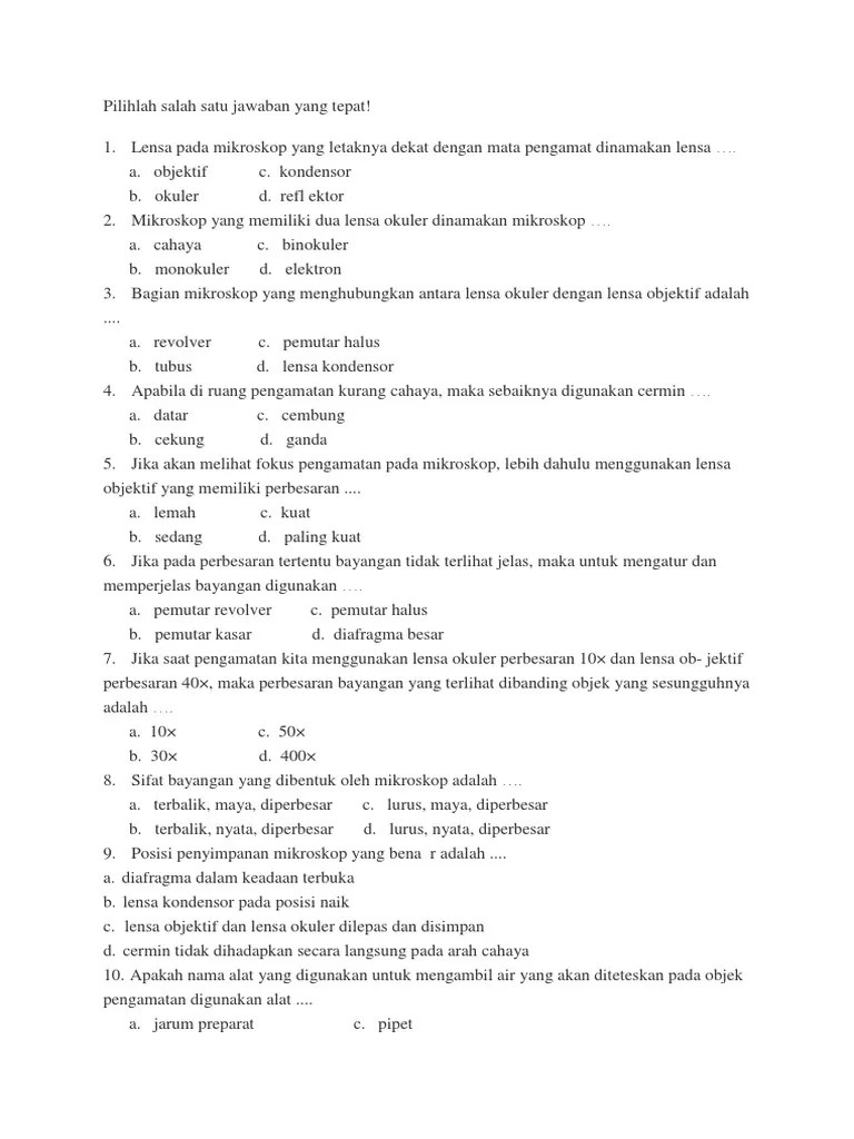 Mikroskop Dan Keselamatan Kerja