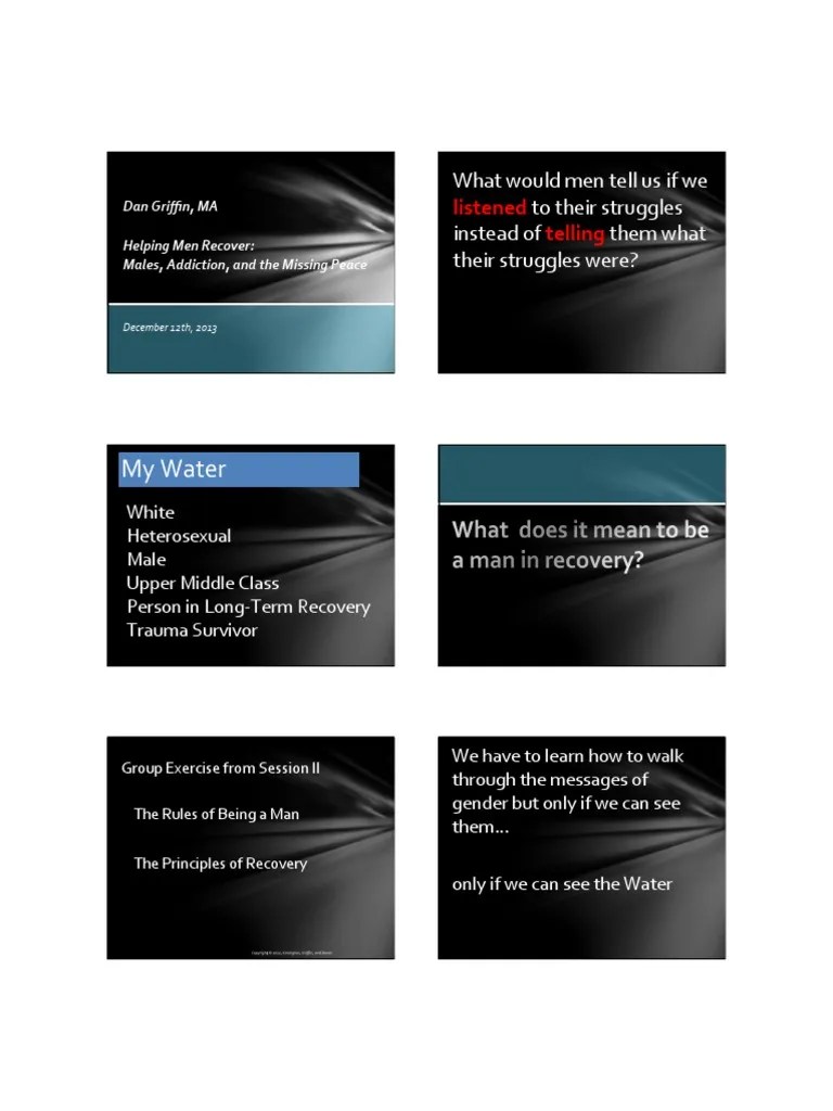 Helping Men Recover: Addiction, Males, And The Missing Peace | PDF ...