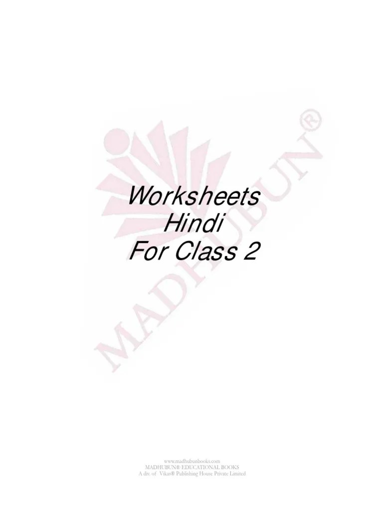 hindi worksheet class 2 pdf