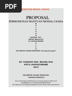 Munaqasyah skripsi fakultas ekonomi dan bisnis islam institut agama islam. Proposal Bantuan Modal Usaha Pdf