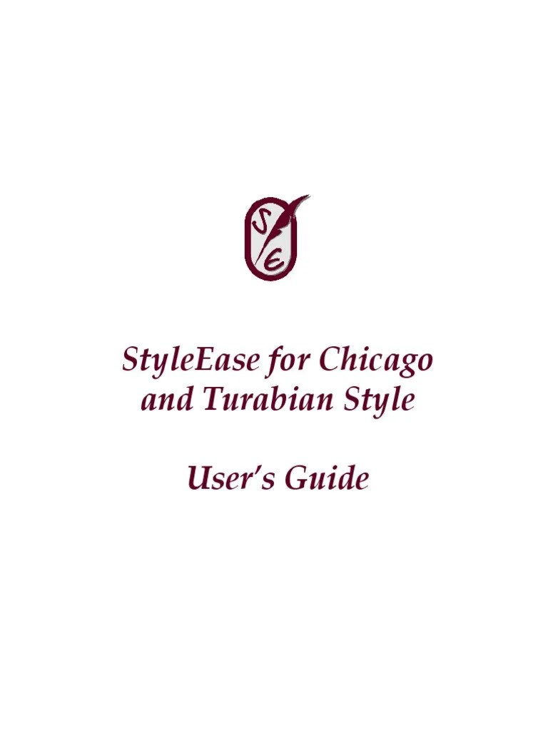 Styleease For Chicago And Turabian Style User'S Guide | Download Free PDF | Microsoft Word ...