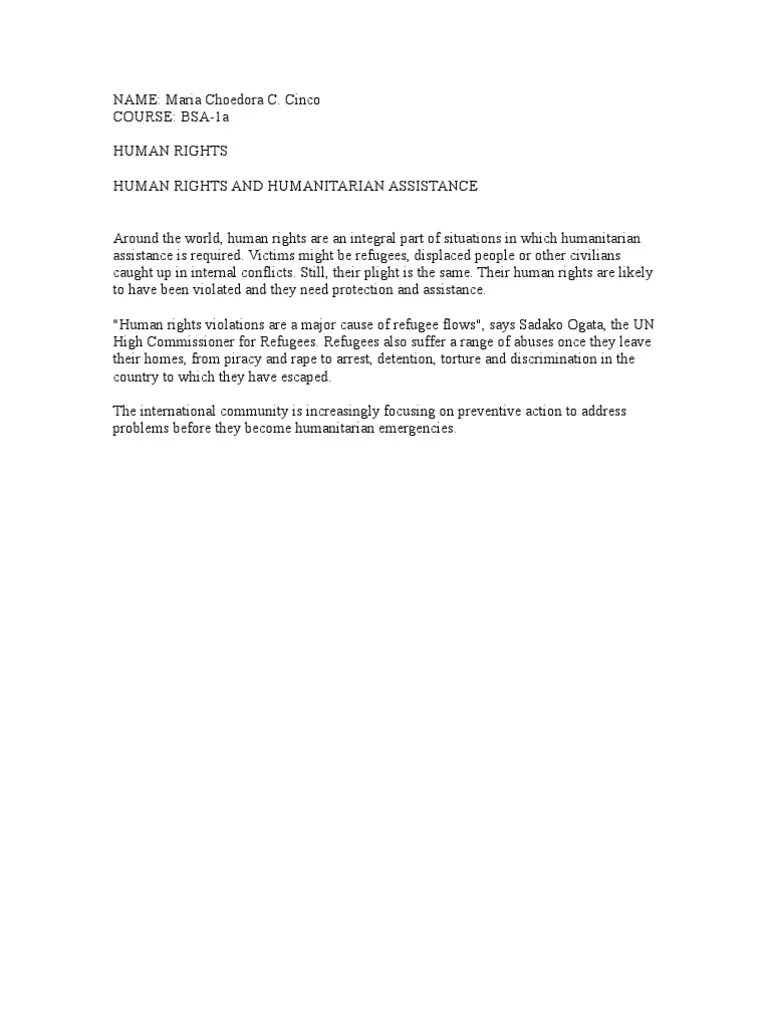 Human Rights (ROTC) | PDF | Convention On The Elimination Of All Forms Of Discrimination Against ...