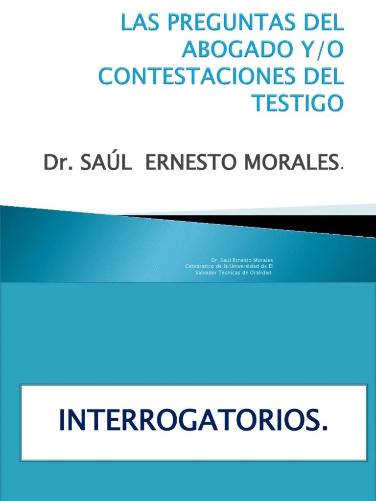 Las Preguntas Del Abogado Y | Testimonio | Evidencia (ley)