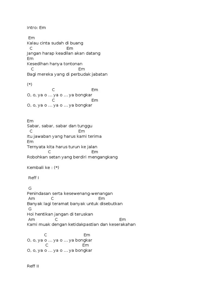 C did all my dreams never mean one thing am does happiness lie in a diamond ring f oh. Iwan Fals Chord Bongkar