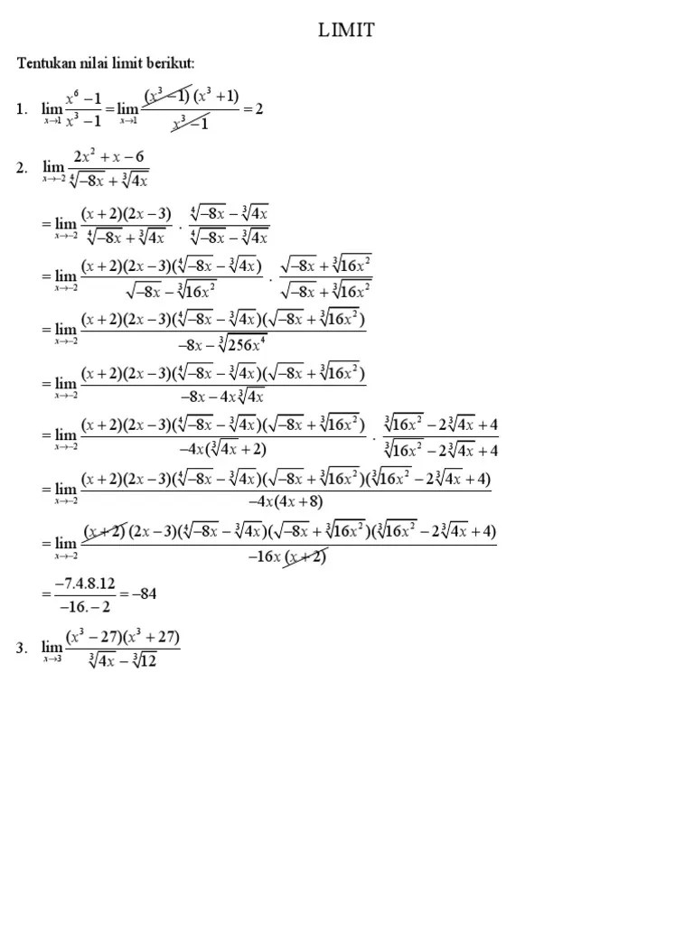 Baik contoh soal lagu bahasa inggris kelas x, atau soal song kelas xi, pun juga. Pembahasan Soal Limit Sma Kelas 11 Ipa Pdf