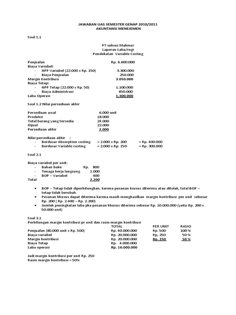 Soal Latihan Dan Jawaban Akuntansi Manajemen Kumpulan Contoh Surat Dan Soal Terlengkap Kisi-kisi soal akuntansi biaya manajemen.