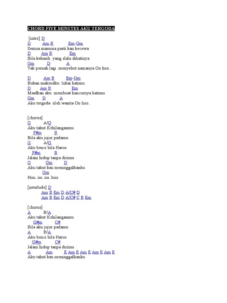 Chord Five Minutes Aku Tergoda | PDF