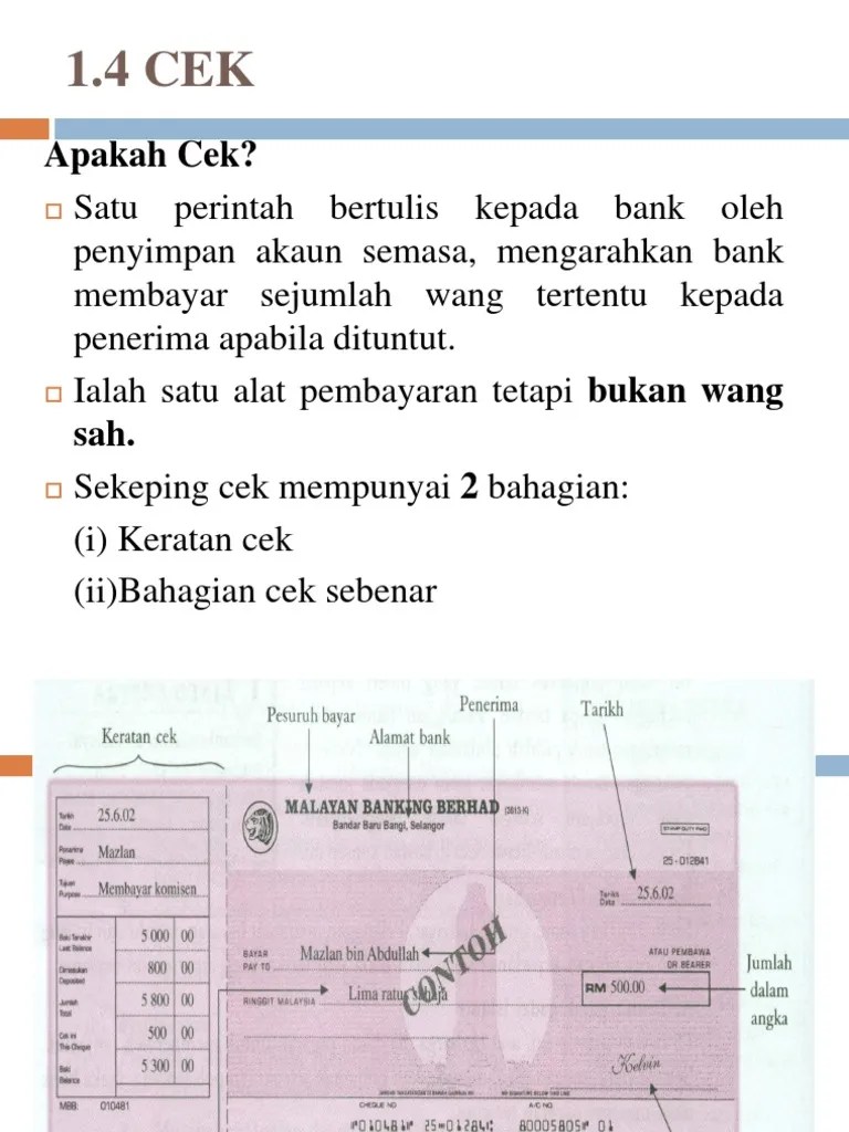 Maaf saya nak tanya, boleh minta secara tunai ke ? Perbankan 2 Cek Pdf