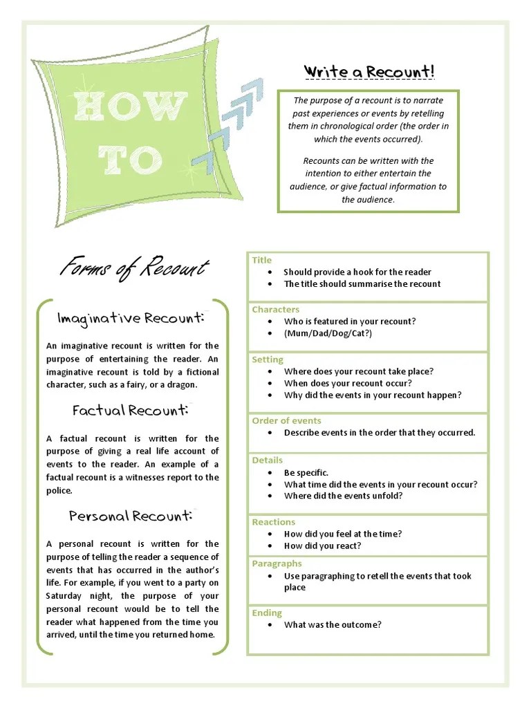 How To Write A Recount | PDF | Adverb | Verb