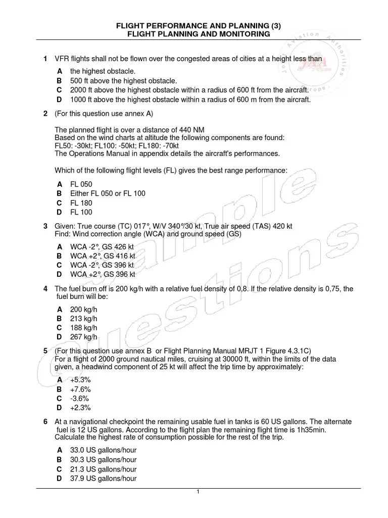 033 - Flight Performance And Planning | PDF | Air Traffic Control ...