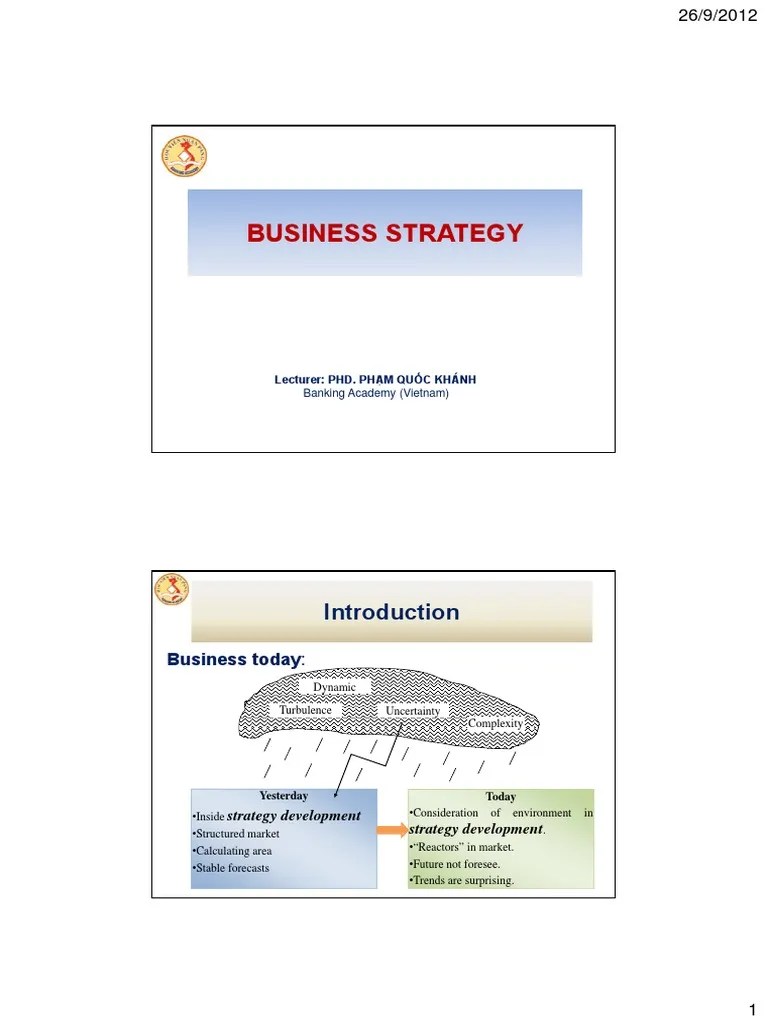 Business Strategy - Introduction | PDF | Strategic Management ...