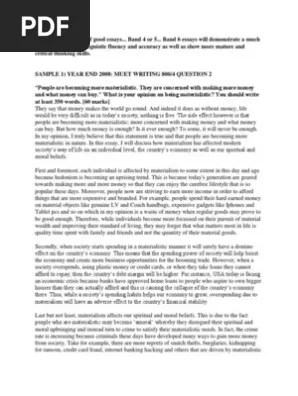 Muet Writing Example Question : Muet Writing