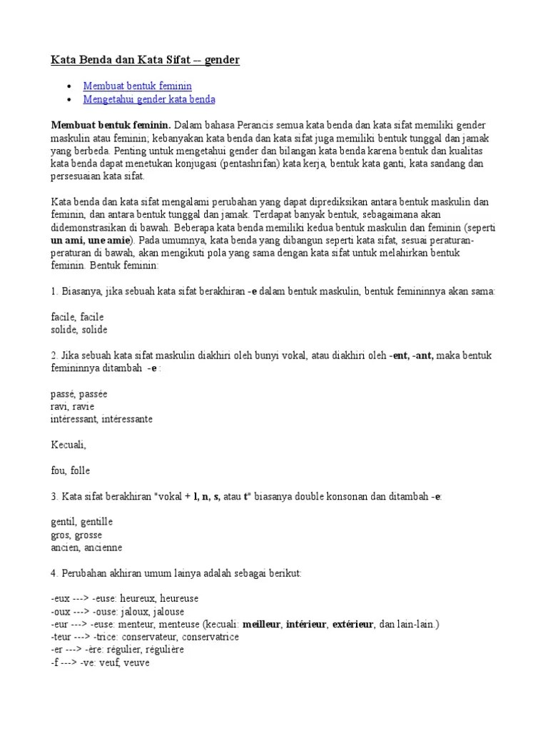 Kata Benda Dan Kata Sifat | PDF