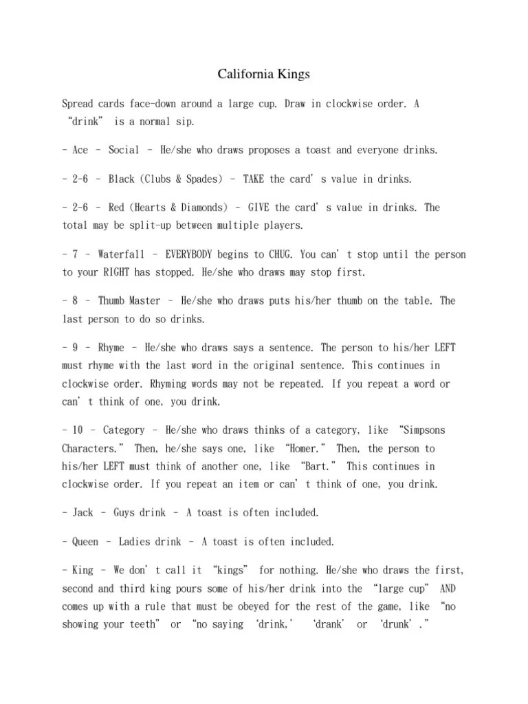 Drinking Games | PDF | Question | Drink