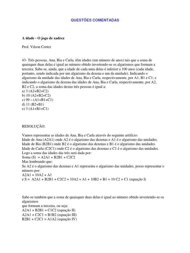 Raciocínio Lógico - Muitos Exercícios Resolvidos - Vilson Cortez ...