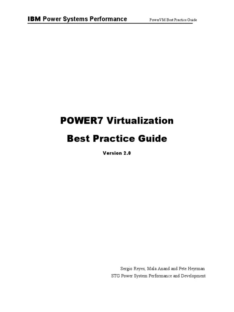 POWER7 Virtualization Best Practice Guide | PDF | Central Processing Unit | Areas Of Computer ...