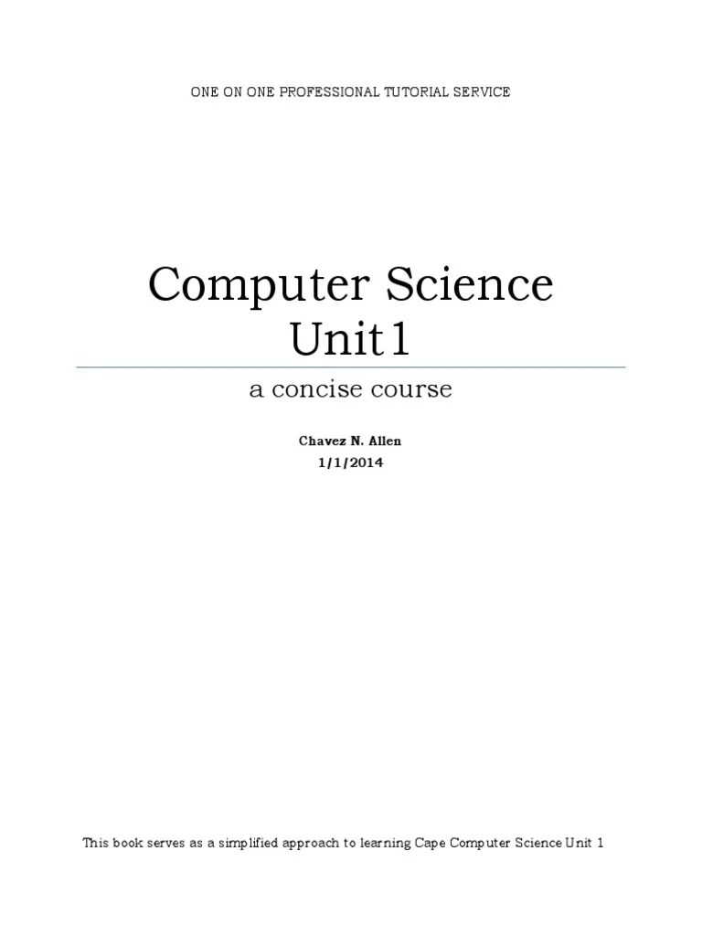 Computer Science Unit 1 Notes | PDF
