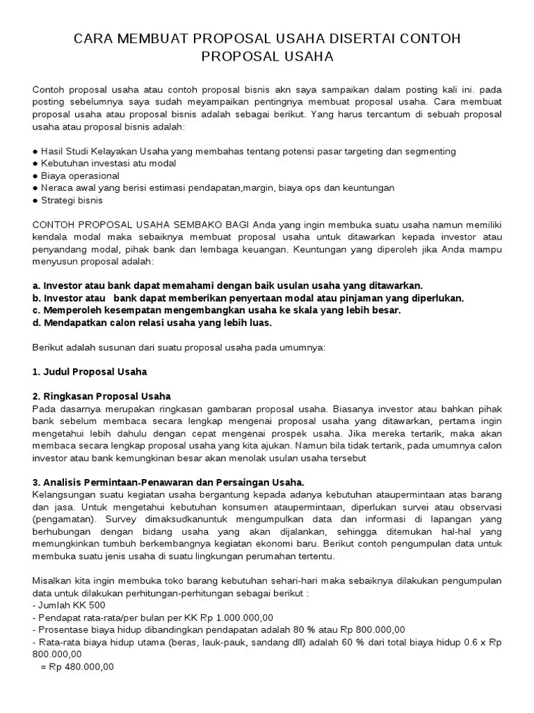 Jika proposal kamu menarik, maka investor atau pemodal bisa saja tertarik untuk menanamkan modal di bisnis kamu. Cara Membuat Proposal Usaha Pdf